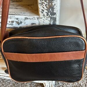Talbots‎ Vintage Black & Brown Leather Crossbody Bag